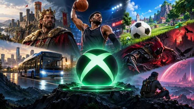 Conceptual gaming illustration for Xbox Free Play Days October 15–18: Six Games, Start Times and Membership Rules.