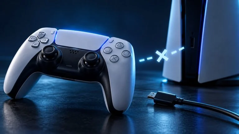 Conceptual gaming illustration for PS5 Controller Not Connecting or Charging? How to Fix a DualSense.